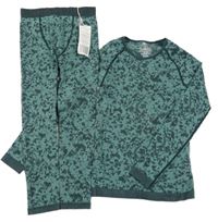 Nové - 2set - Tmavo-světlezelená spodní funkční souprava Crane