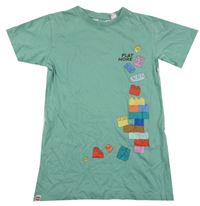 Zelenoolivové dlouhé tričko s lego kostičkami H&M