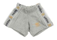 Světlešedé teplákové kraťasy s pruhy Adidas
