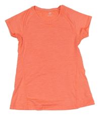 Neonově korálové žíhané sportovní tričko H&M