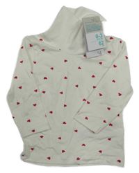 Nové - Bílý rolák se srdíčky Primark