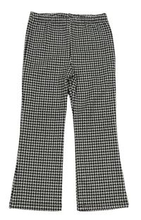 Černo-bílé vzorované flare kalhoty Matalan