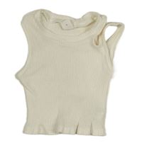 Bílý žebrovaný crop top s průstřihem Shein 