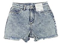 Světlemodré plísňové riflové kraťasy Denim 