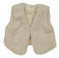 Béžová kožešinová podšitá vesta 