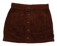 Rezavá manšestrová sukně Next 