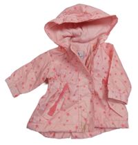 Světlerůžová šusťáková jarní parka s hvězdičkami a kapucí Early Days