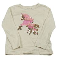 Smetanové triko s jednorožcem z flitrů C&A