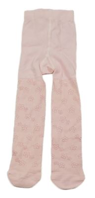 Světlerůžové punčocháče s kytičkami 