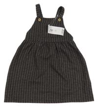 Nové - Tmavošedo-růžové vzorovnaé flaušové laclové šaty George 