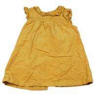 Žluté manšestrové šaty s volánky Tu