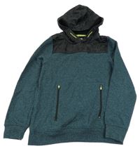 Zeleno-černá mikina s kapucí C&A