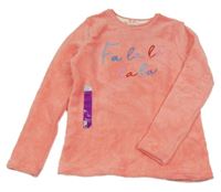 Nové - Broskvová chlupatá mikina s nápisem Primark