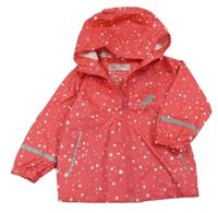 Tmavorůžová nepromokavá bunda s hvězdičkami a kapucí C&A