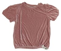 Nové - Růžové sametové tričko Dunnes