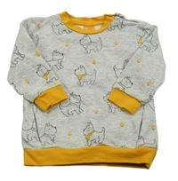 Šedo-okrová mikina s pejsky Pusblu 