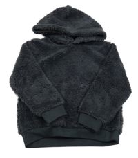 Tmavošedá huňatá mikina s klokankou a kapucí Hullabaloo