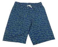 Tmavmodré plážové kraťasy se žraloky Amazon 