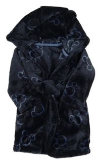 Tmavomodrý chlupatý župan s Mickeym a kapucí George