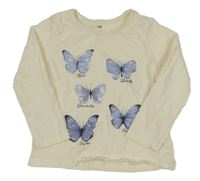 Smetanové triko s motýly H&M