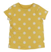 Žluto-bílé puntíkované tričko F&F