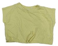 Žluté crop oversize děrované tričko Topolino