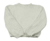 Bílý chlupatý crop svetr C&A