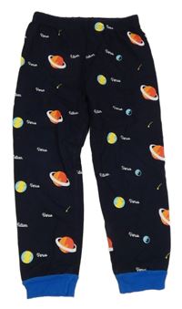 Tmavomodré pyžamové kalhoty s vesmírem 