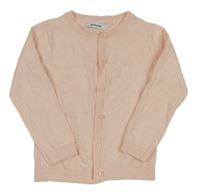 Broskvový propínací svetr s bambulkami Everyday