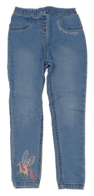 Modré cuff džegíny s jednorožcem Nutmeg