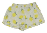 Bílé volné kraťasy s citróny H&M