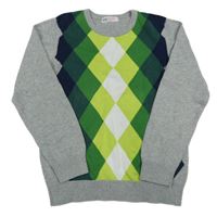 Šedý svetr s károváním H&M