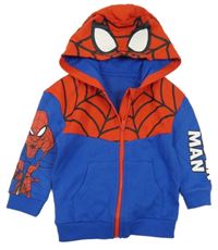 Safírovo-červená propínací mikina s kapucí - Spiderman George
