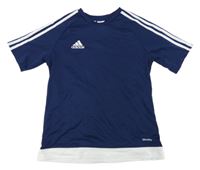 Tmavomodro-bílé funkční sportovní funkční tričko Adidas