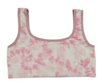 Růžovo-bílý batikovaný sportovní crop top Primark 