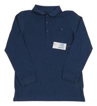 Nové - Tmavomodré melírované polo triko Matalan