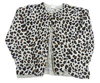 Smetanovo-hnědo-černý vzorovaný propínací svetr H&M