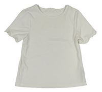 Bílé žebrované crop tričko PRIMARK