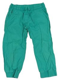 Jadeitové capri cuff plátěné kalhoty YIGGA