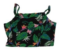 Černý crop top s lístečky zn. Miss E-vie 