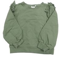 Khaki mikina s volánky s madeirou name it.