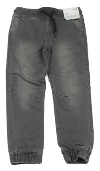 Nové - tmavošedé slim teplákové rifle Denim Co.