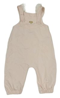 Světlerůžové laclové tepláky se zlatým srdíčkem a kapsou a volánky s madeirou RIVER ISLAND