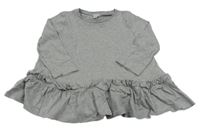 Šedá melírovaná tunika s volánkem COS