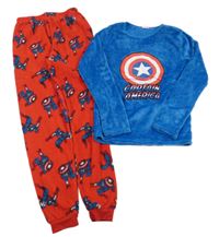 Modro-červené plyšovo/fleecové pyžamo s CAPTAIN AMERICA zn MARVEL