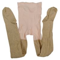 Světlerůžovo-zlaté silonky H&M