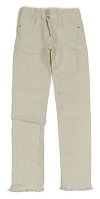 Bílé skinny rifle s prošoupáním ZARA