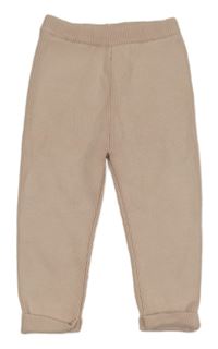 Pudrové žebrované pletené tepláky George