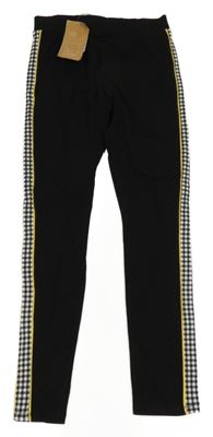 Nové - černo-kostkované legíny s pruhy C&A