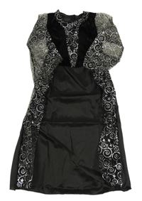 Kostým - Černo-stříbrné šaty se vzorem a hvězdičkami 